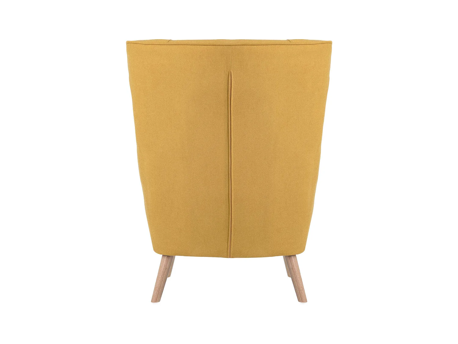 Fauteuil moderne dossier haut tissu jaune moutarde Muky 77cm