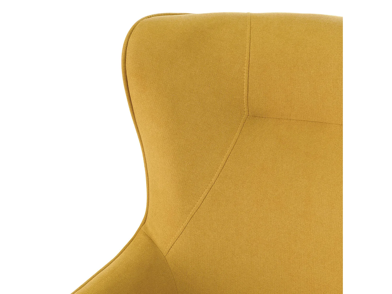 Fauteuil moderne dossier haut tissu jaune moutarde Muky 77cm