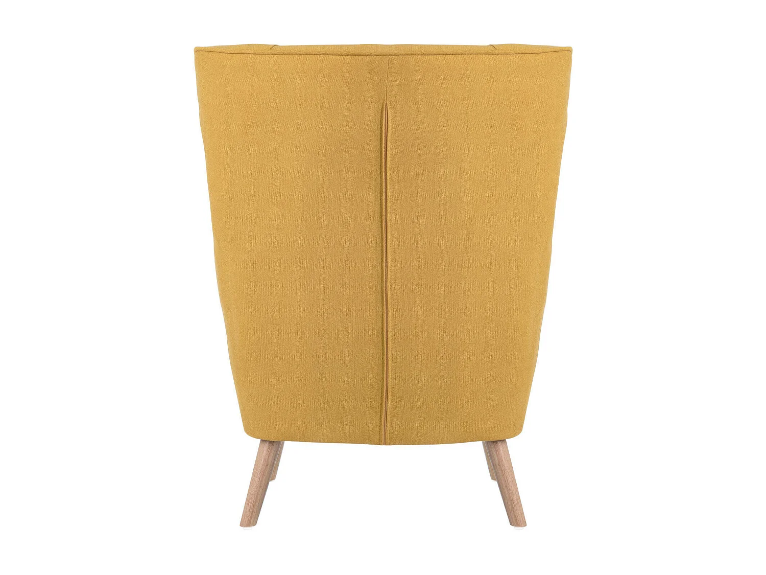Fauteuil moderne dossier haut tissu jaune moutarde Muky 77cm