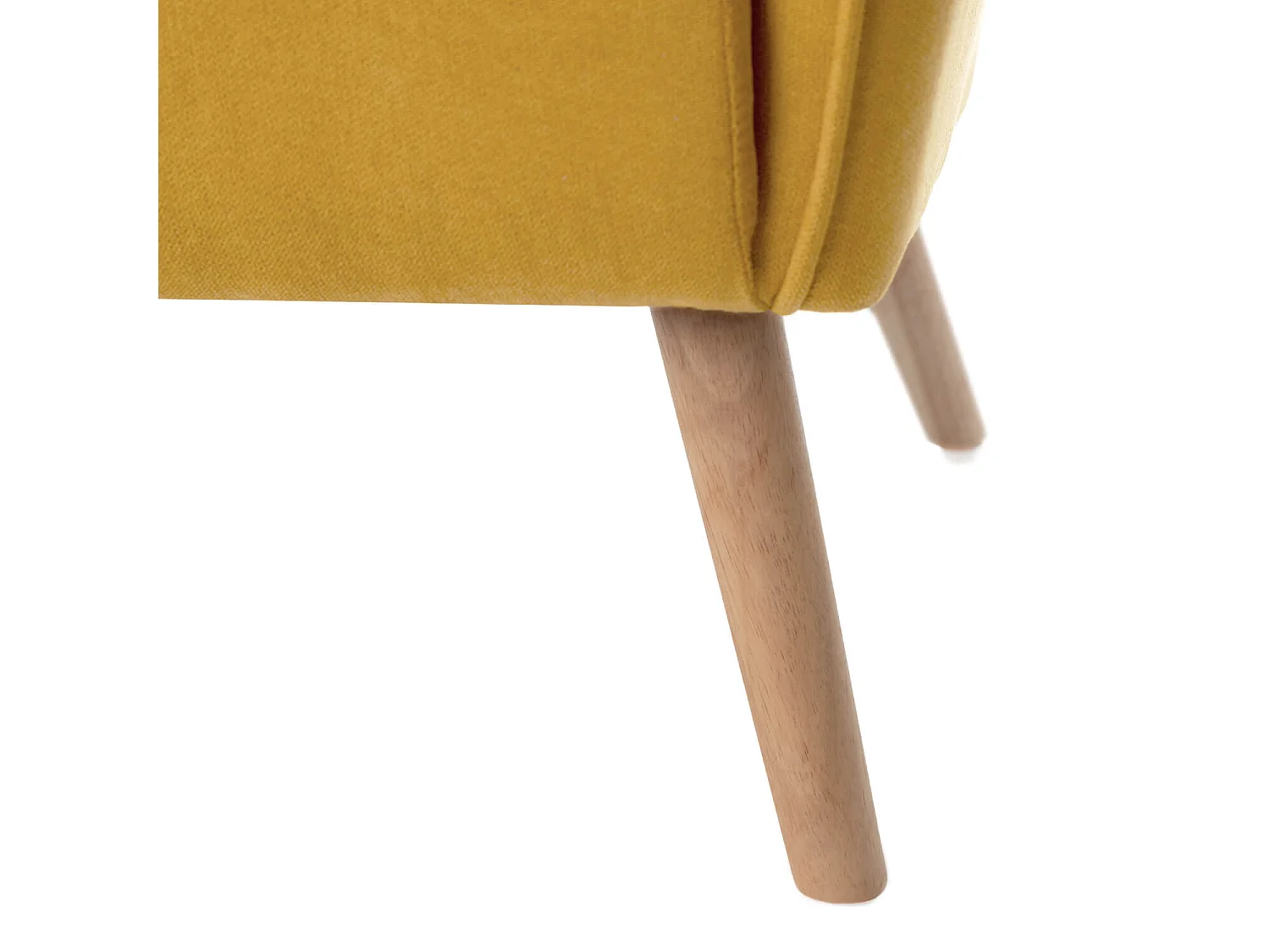 Fauteuil moderne dossier haut tissu jaune moutarde Muky 77cm