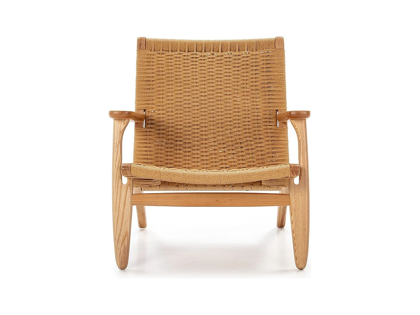 Lichthouten fauteuil met natuurlijk touw Petunia