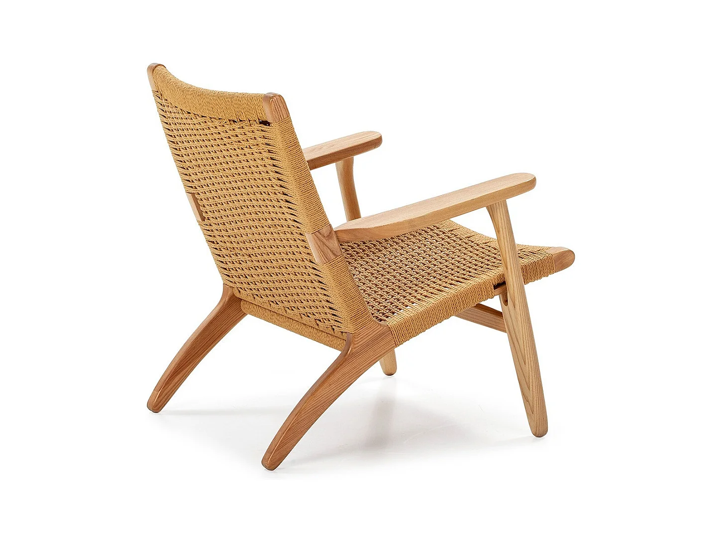 Lichthouten fauteuil met natuurlijk touw Petunia