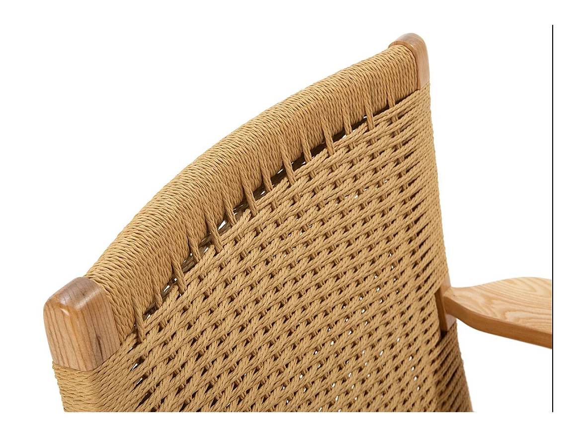 Lichthouten fauteuil met natuurlijk touw Petunia