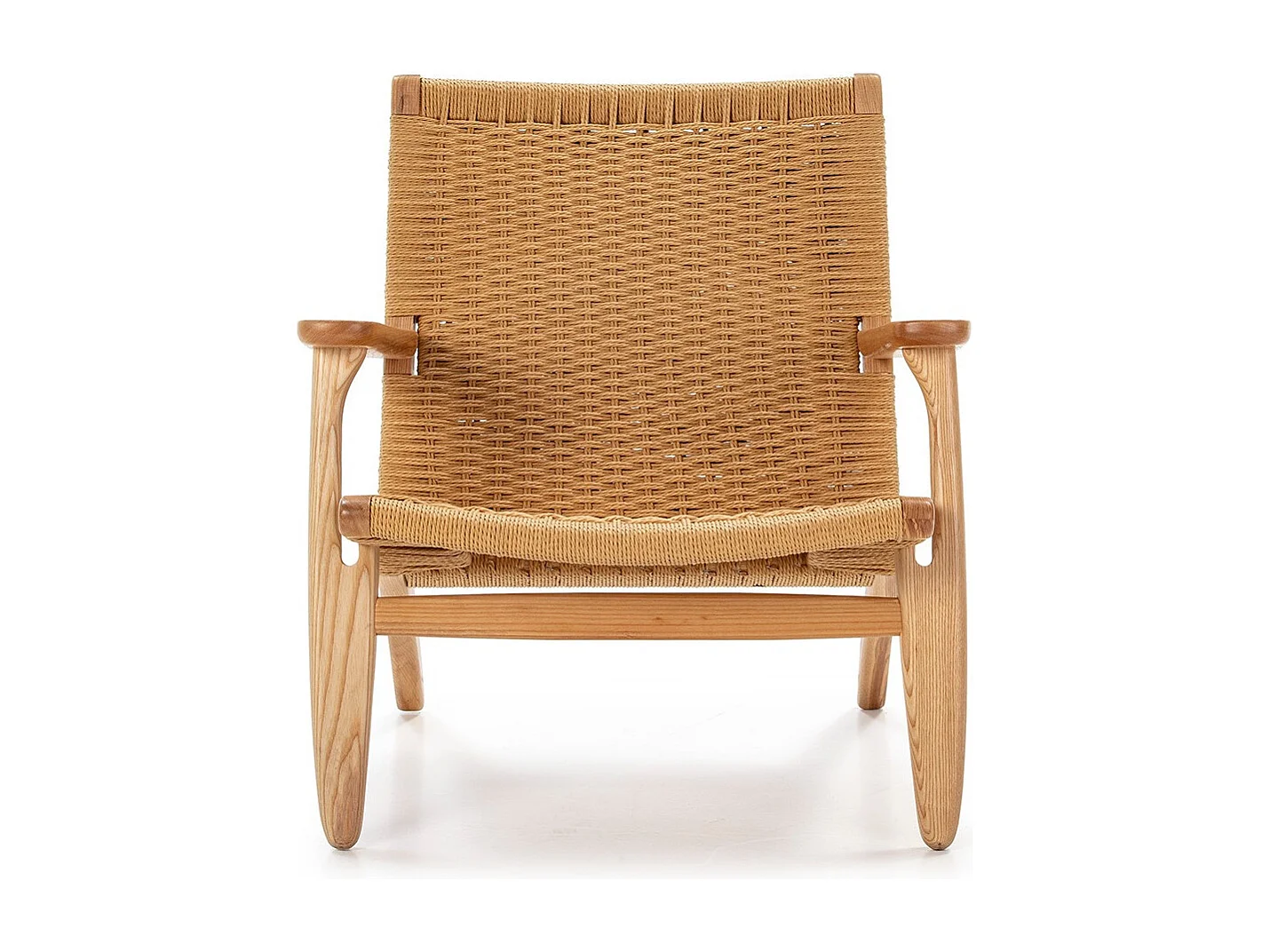 Fauteuil bois clair avec corde naturel Pétunia