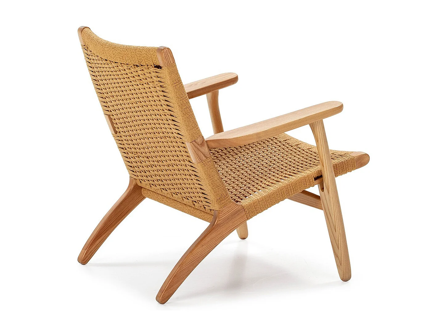 Fauteuil bois clair avec corde naturel Pétunia