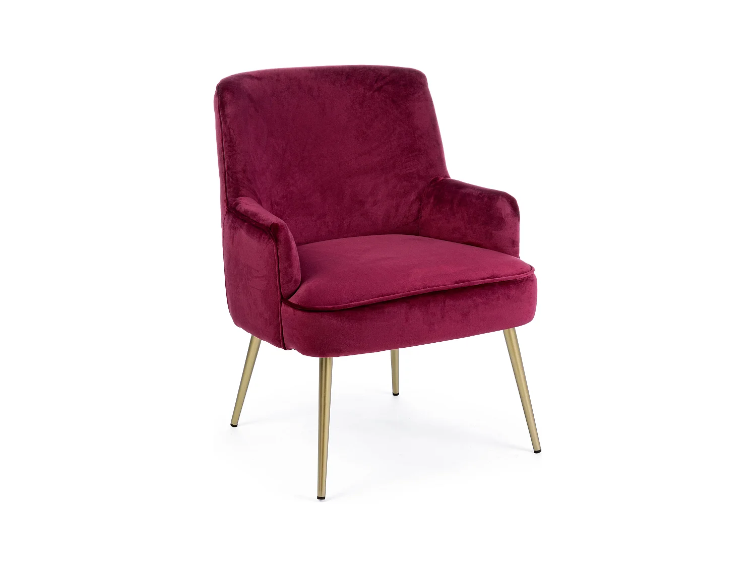 Fauteuil en polyester effet velours rose Natan