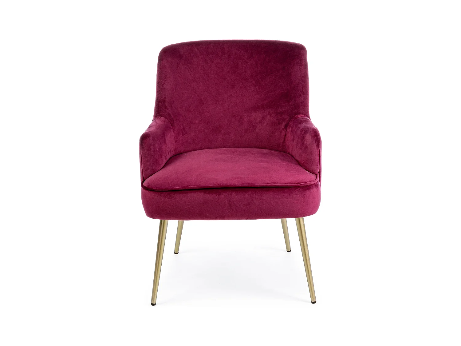 Fauteuil en polyester effet velours rose Natan
