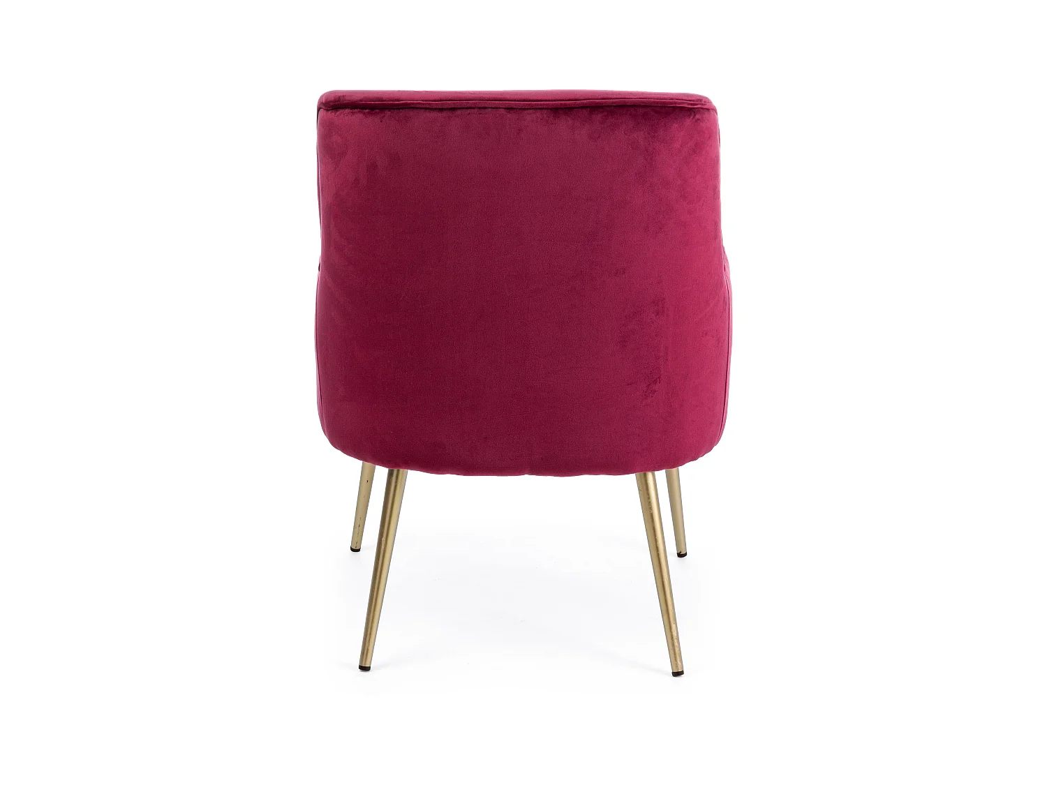 Fauteuil en polyester effet velours rose Natan