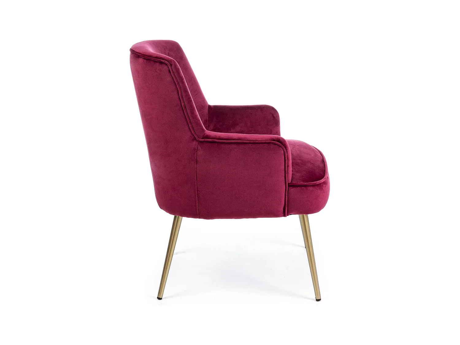 Fauteuil en polyester effet velours rose Natan