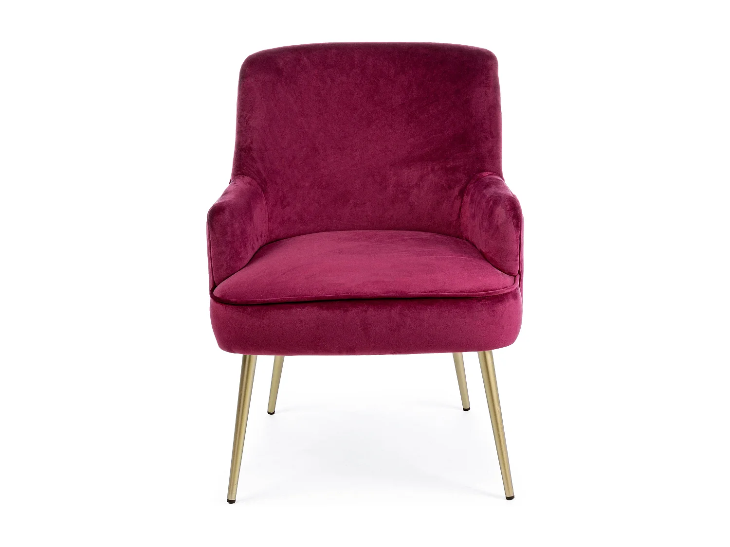 Fauteuil en polyester effet velours rose Natan