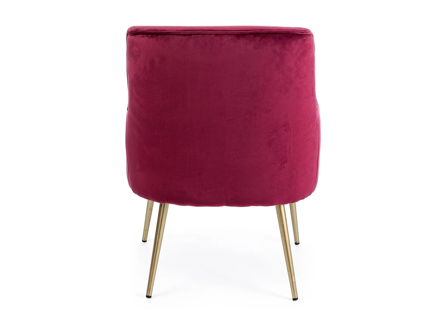 Fauteuil en polyester effet velours rose Natan