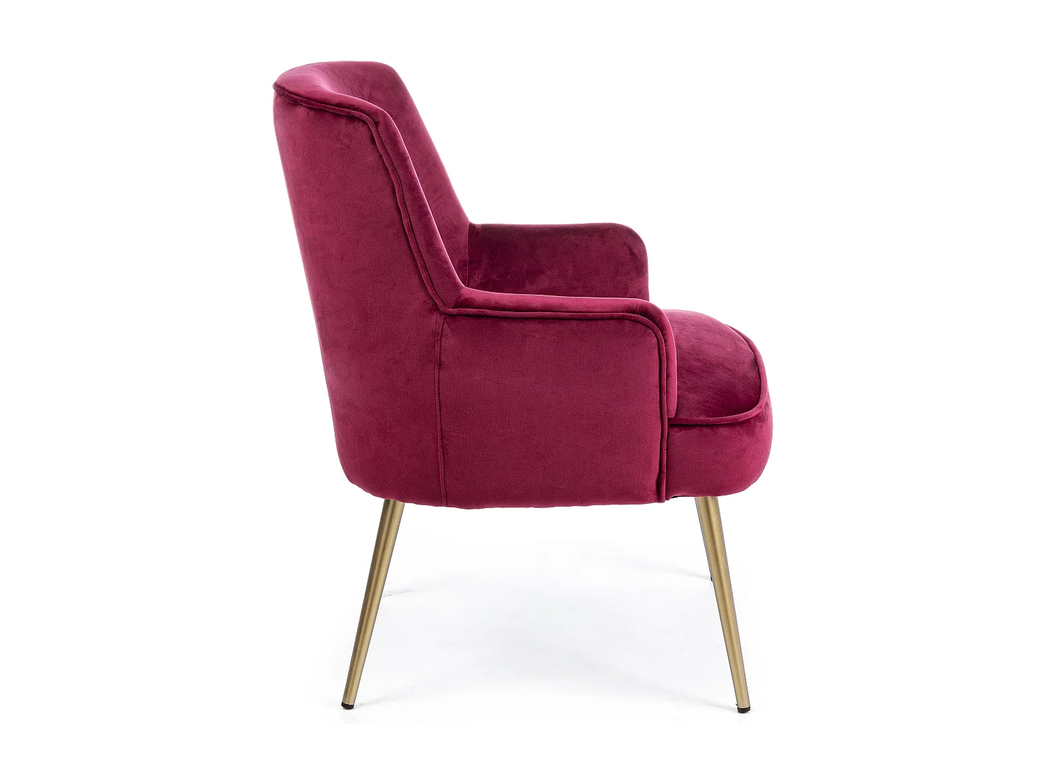 Fauteuil en polyester effet velours rose Natan
