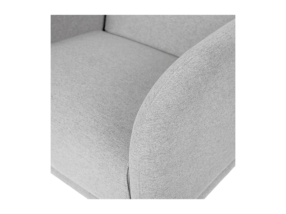 Fauteuil chic tissu gris clair et pieds bois clair BONKA