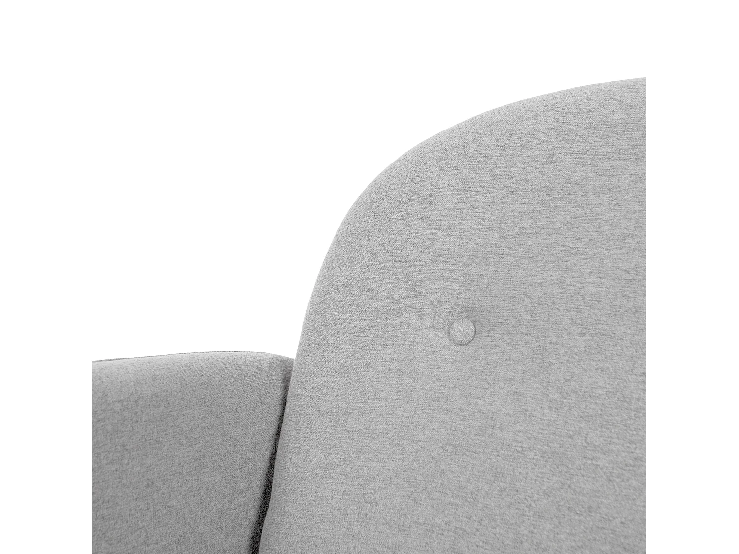 Fauteuil chic tissu gris clair et pieds bois clair BONKA