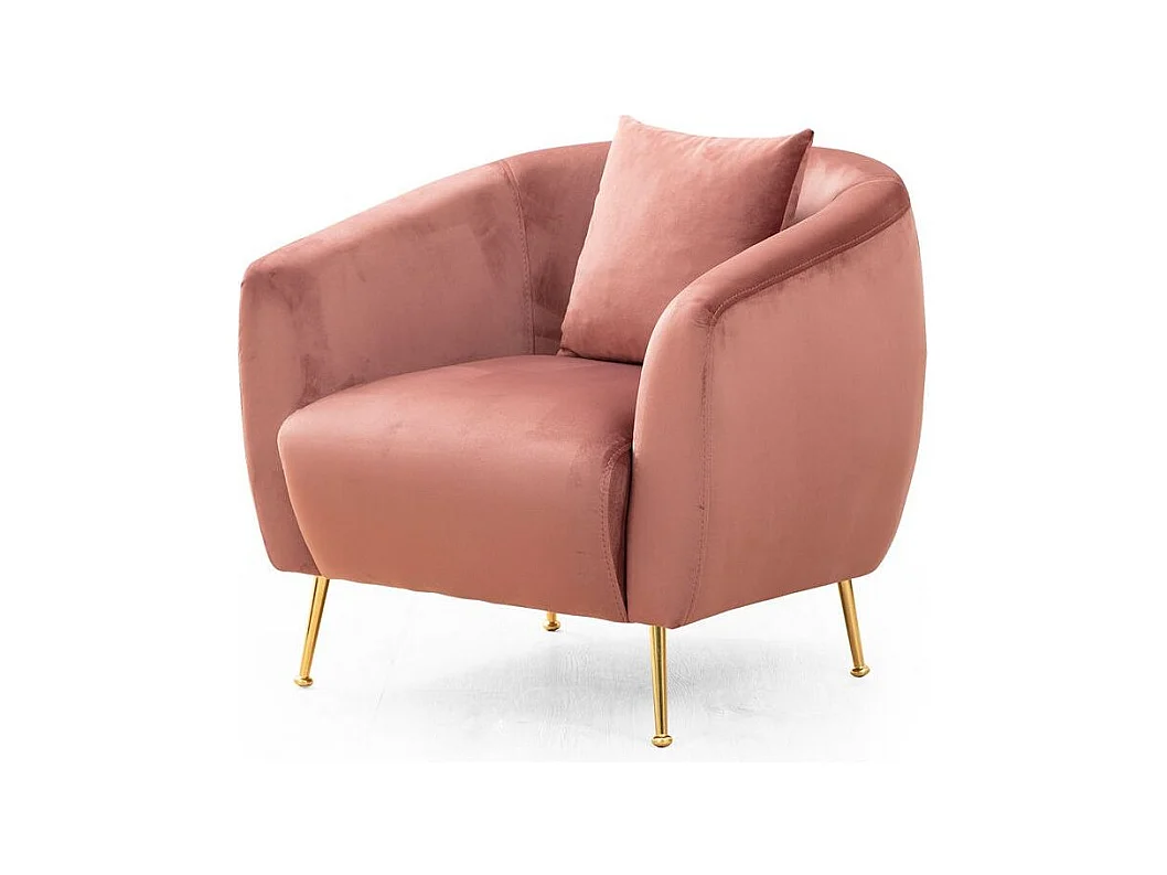 Fauteuil tissu rose Tazany 70cm