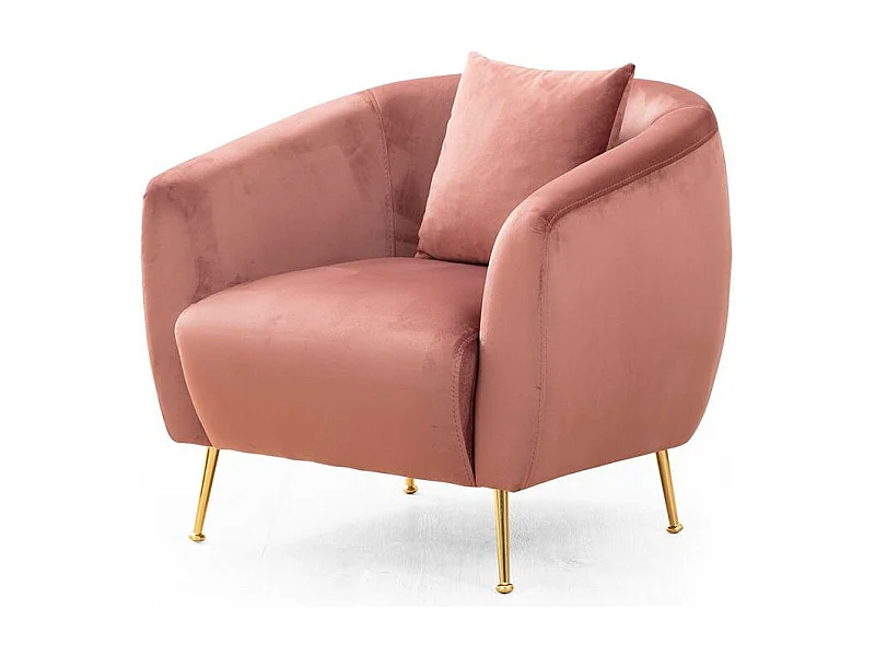 Sillón Tazany de tela rosa 70 cm
