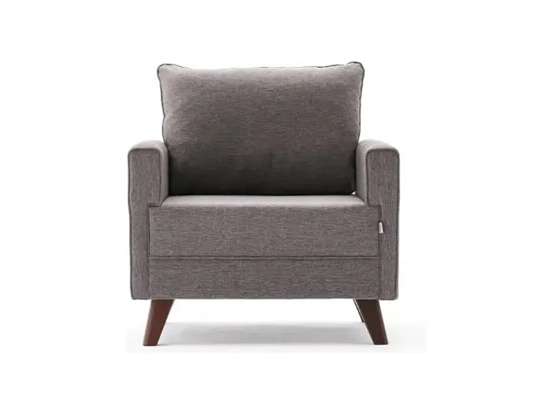 Fauteuil 1 place tissu marron Kandy 82cm