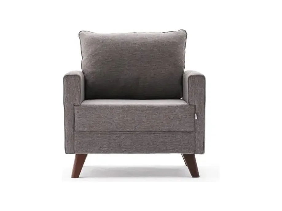 Fauteuil 1 place tissu marron Kandy 82cm