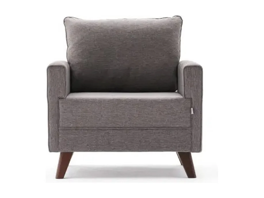 Fauteuil 1 place tissu marron Kandy 82cm