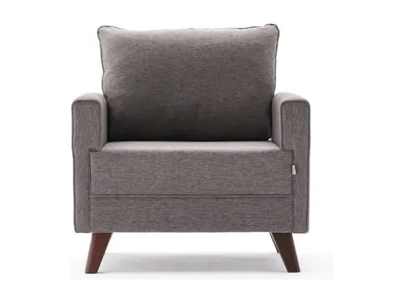 Fauteuil 1 place tissu marron Kandy 82cm