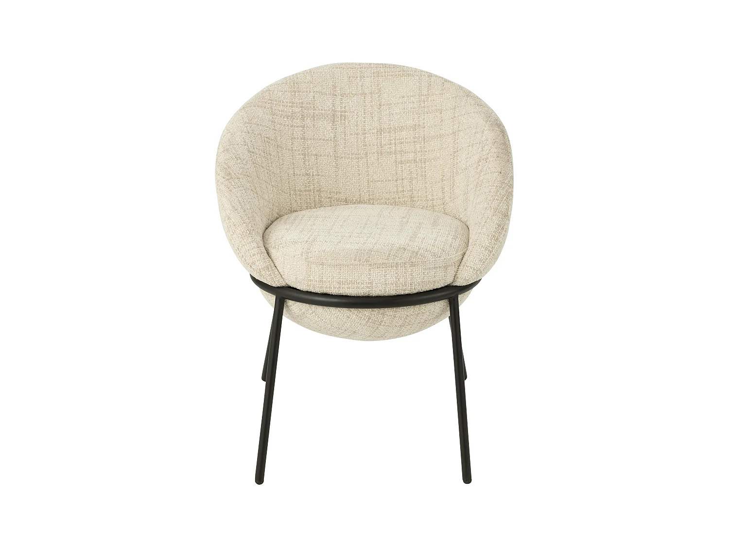 Lot de 2 fauteuils en tissu BOOBY – Structure en métal noir et design moderne-Beige