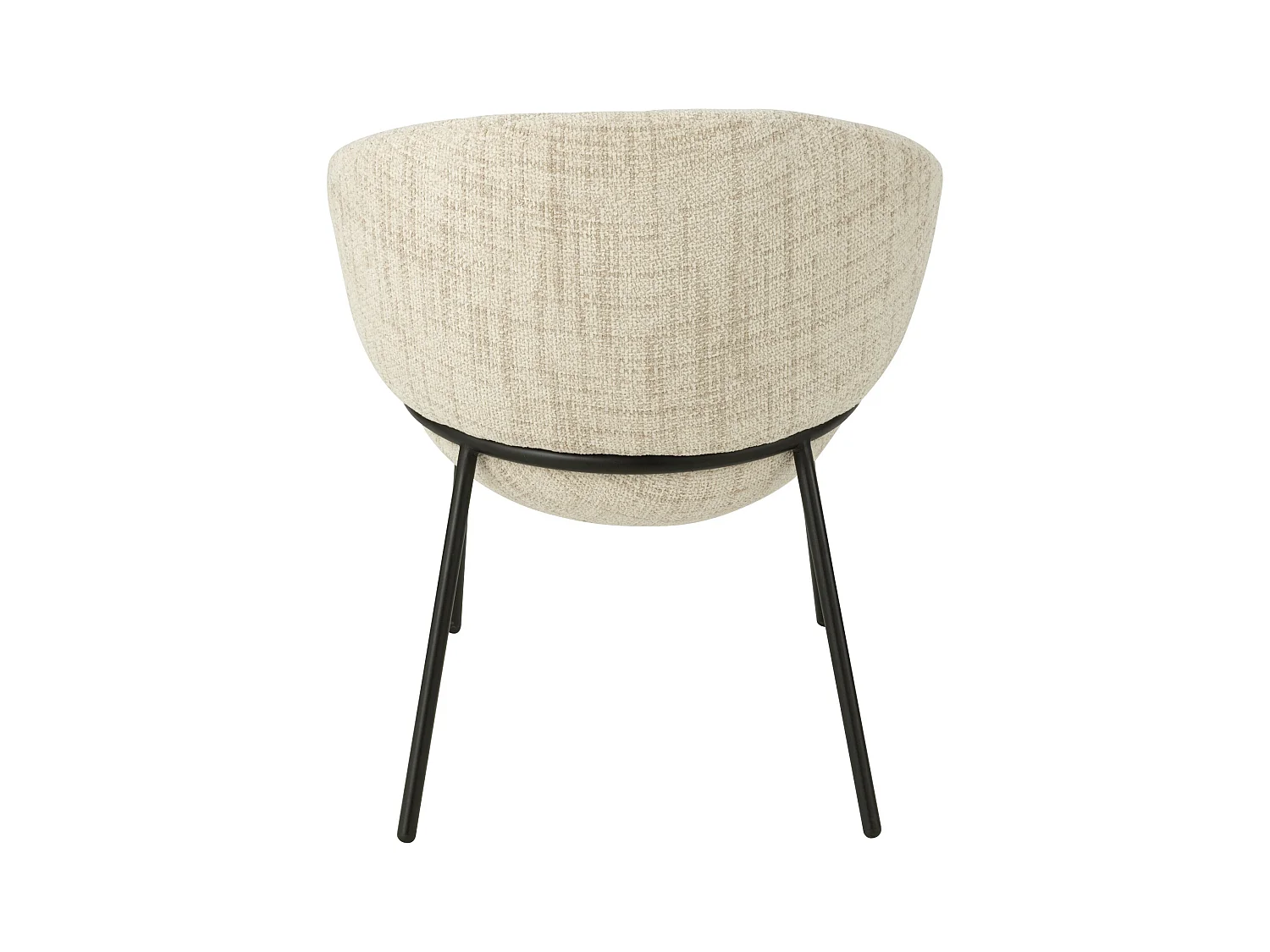 Lot de 2 fauteuils en tissu BOOBY – Structure en métal noir et design moderne-Beige