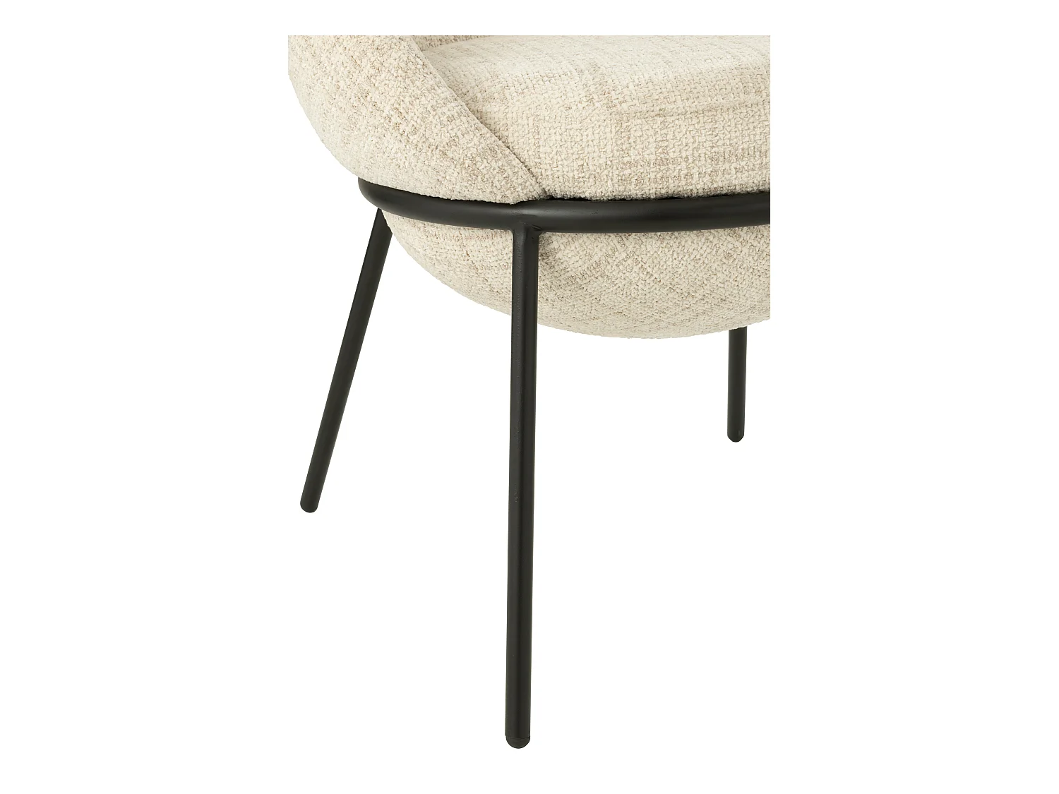 Lot de 2 fauteuils en tissu BOOBY – Structure en métal noir et design moderne-Beige