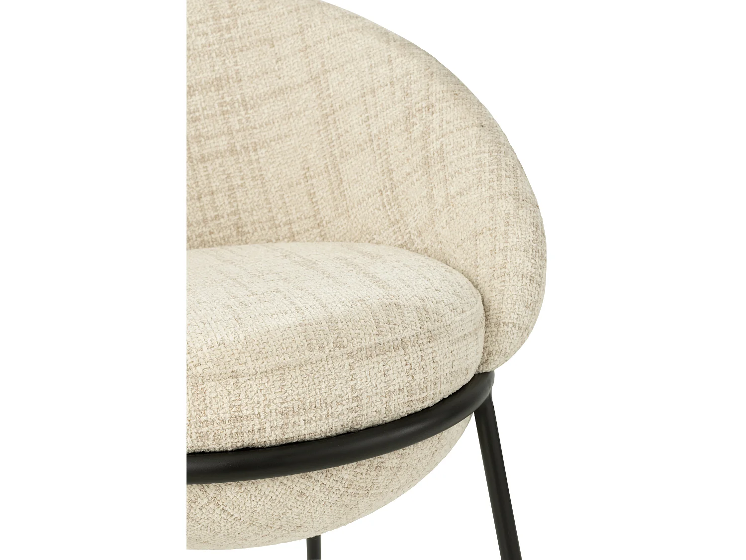 Lot de 2 fauteuils en tissu BOOBY – Structure en métal noir et design moderne-Beige