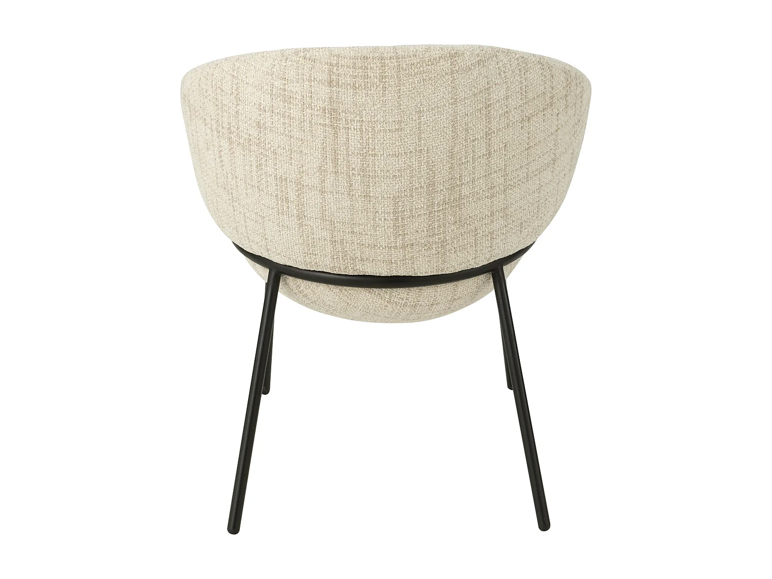 Lot de 2 fauteuils en tissu BOOBY – Structure en métal noir et design moderne-Beige