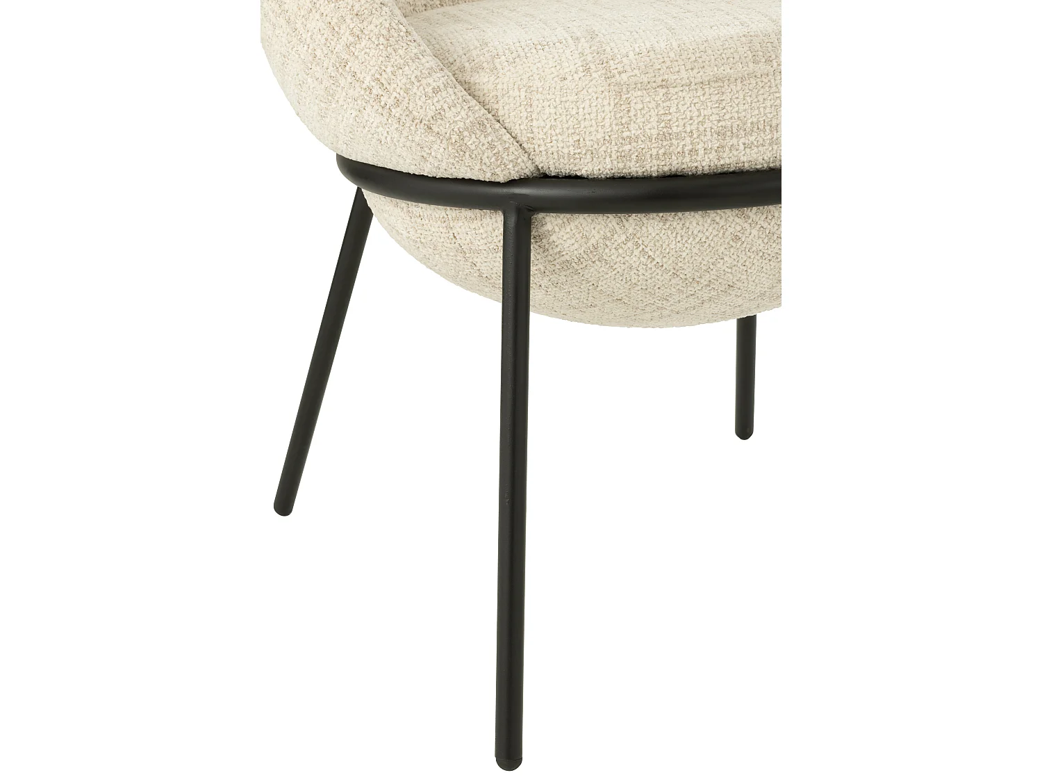 Lot de 2 fauteuils en tissu BOOBY – Structure en métal noir et design moderne-Beige