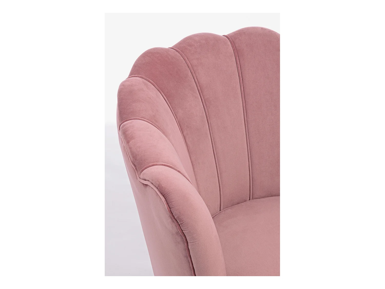 Sillón de terciopelo y patas de metal dorado Gala 80 cm-Color Rosa empolvado