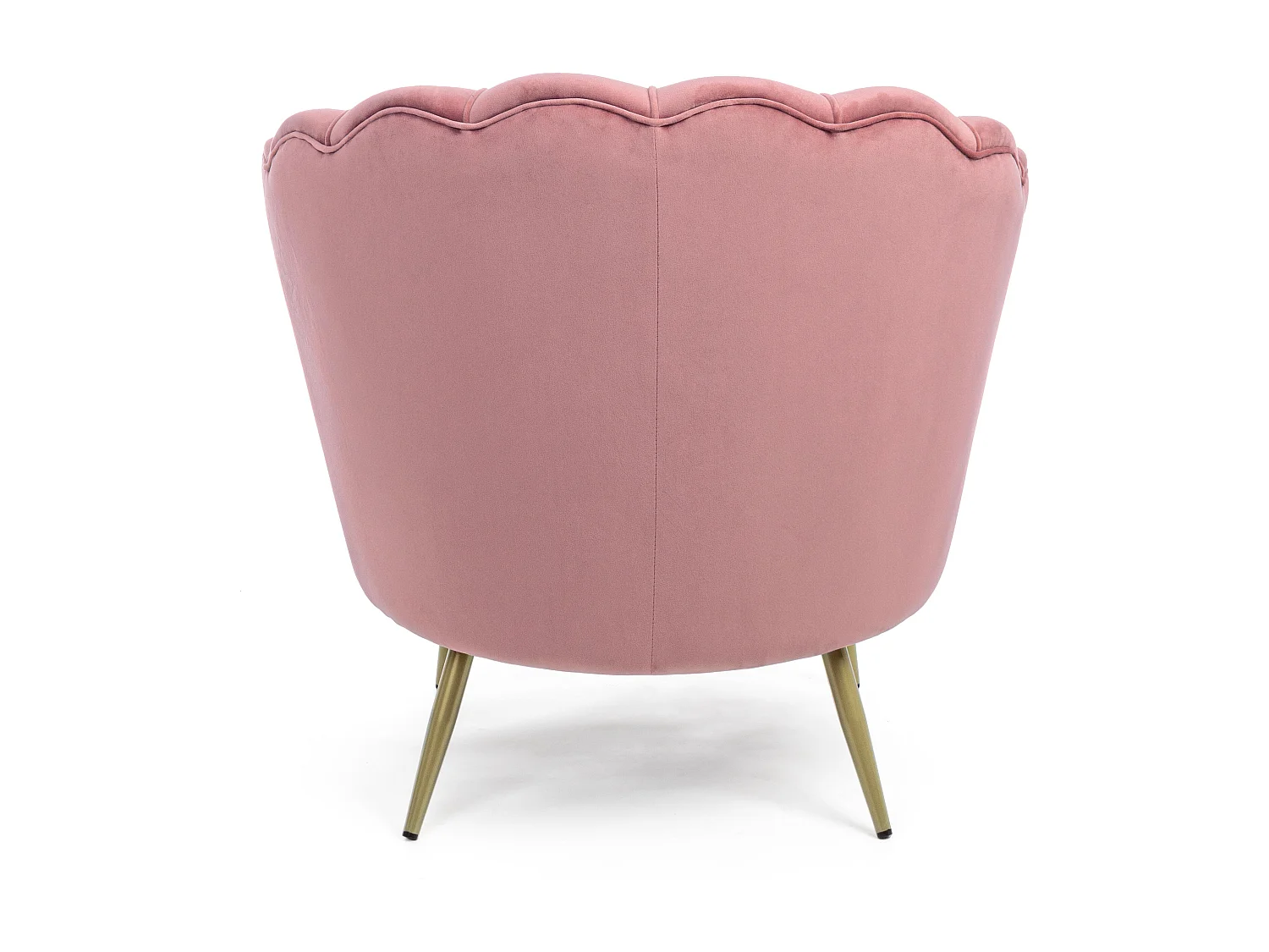 Sillón de terciopelo y patas de metal dorado Gala 80 cm-Color Rosa empolvado