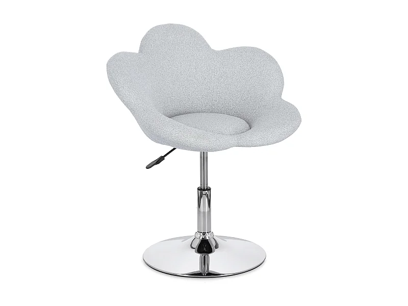 Lot de 2 fauteuils réglables design PETALE – Elégance florale et confort ajustable-Gris clair