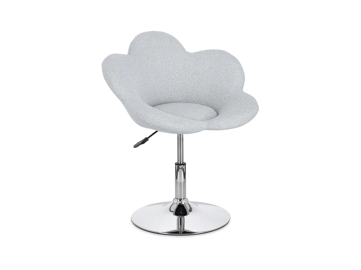 Lot de 2 fauteuils réglables design PETALE – Elégance florale et confort ajustable-Gris clair