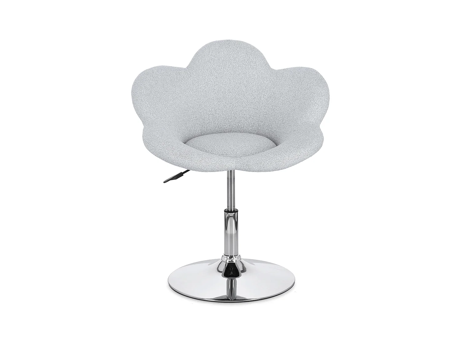 Lot de 2 fauteuils réglables design PETALE – Elégance florale et confort ajustable-Gris clair