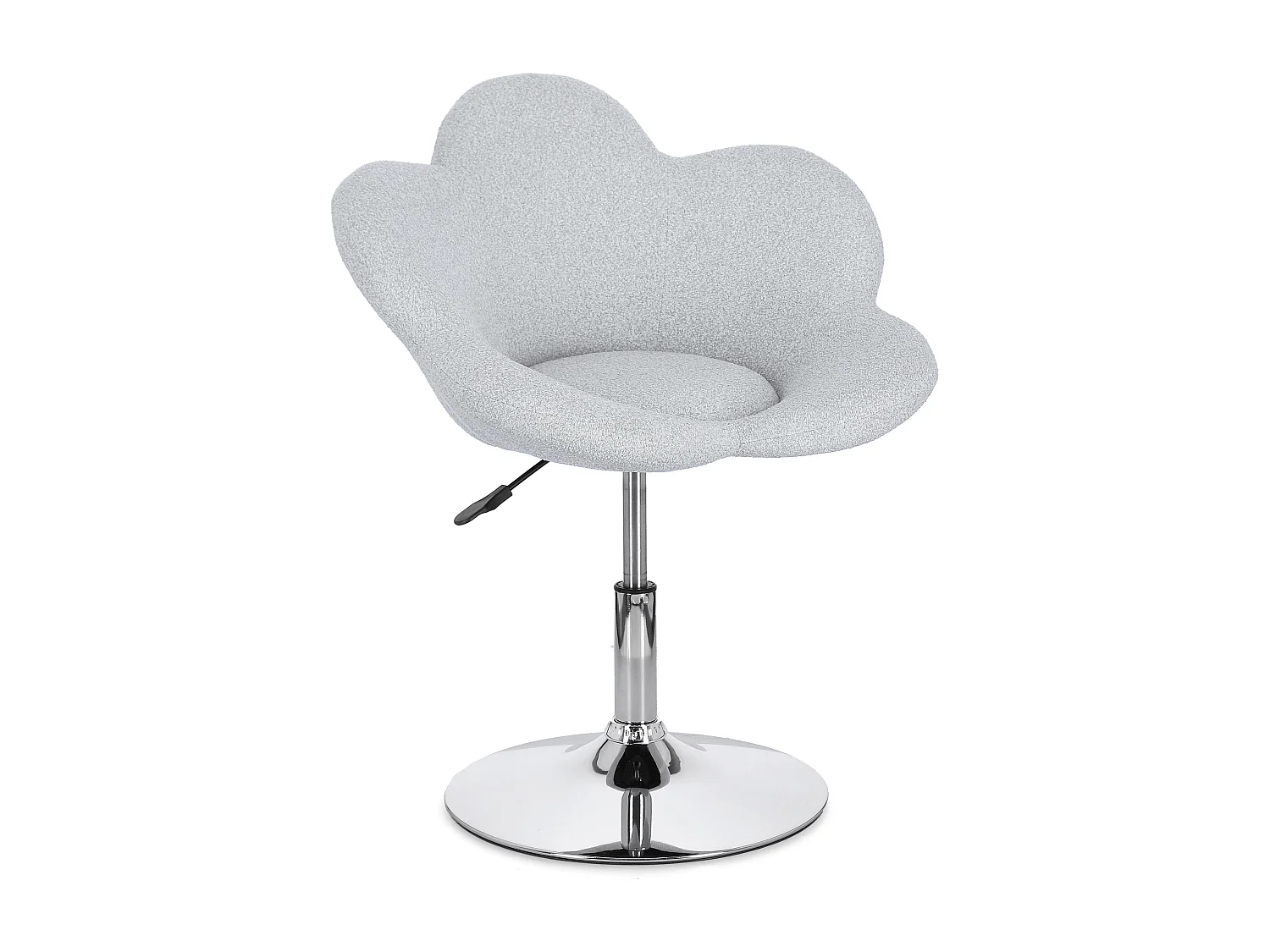 Lot de 2 fauteuils réglables design PETALE – Elégance florale et confort ajustable-Gris clair
