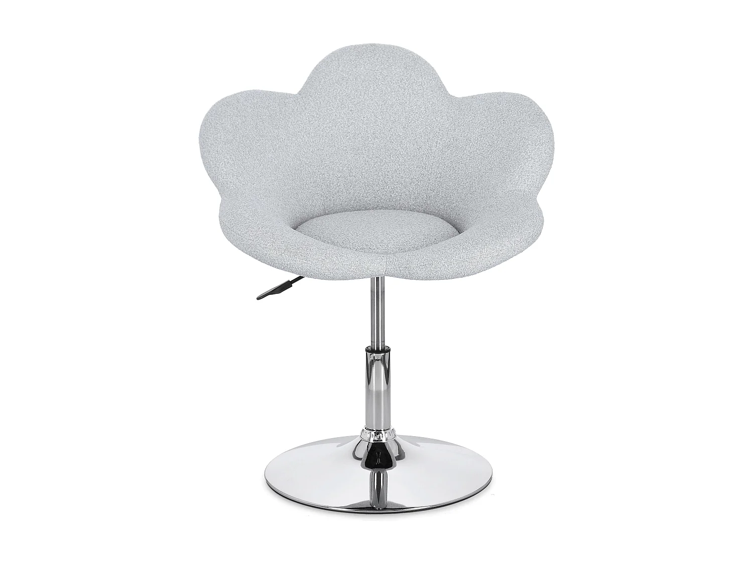 Lot de 2 fauteuils réglables design PETALE – Elégance florale et confort ajustable-Gris clair