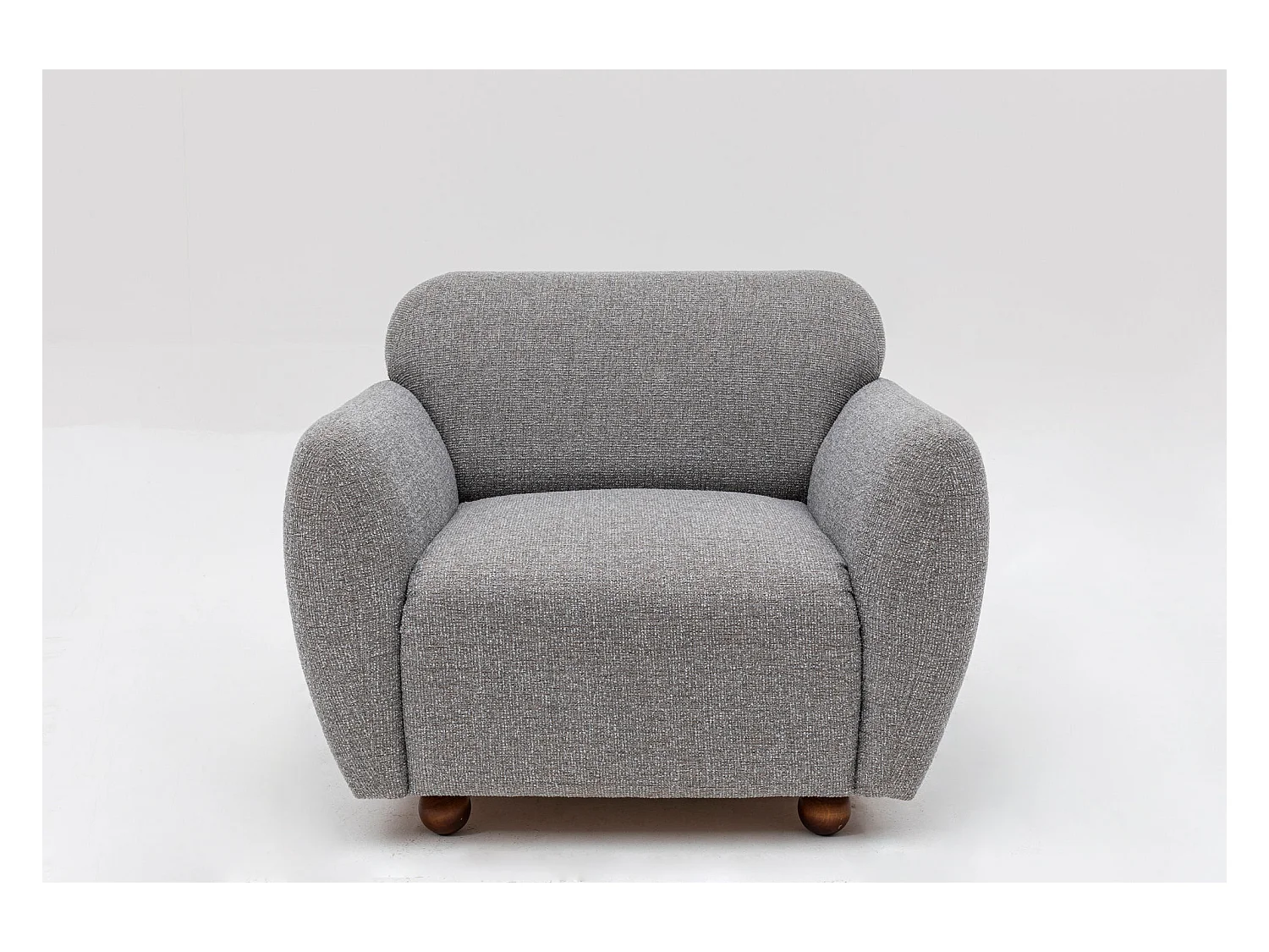 Fauteuil moderne tissu gris clair Kelly 90cm