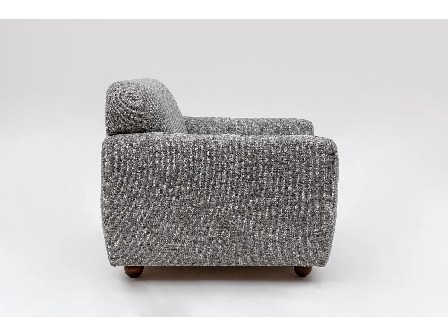 Fauteuil moderne tissu gris clair Kelly 90cm