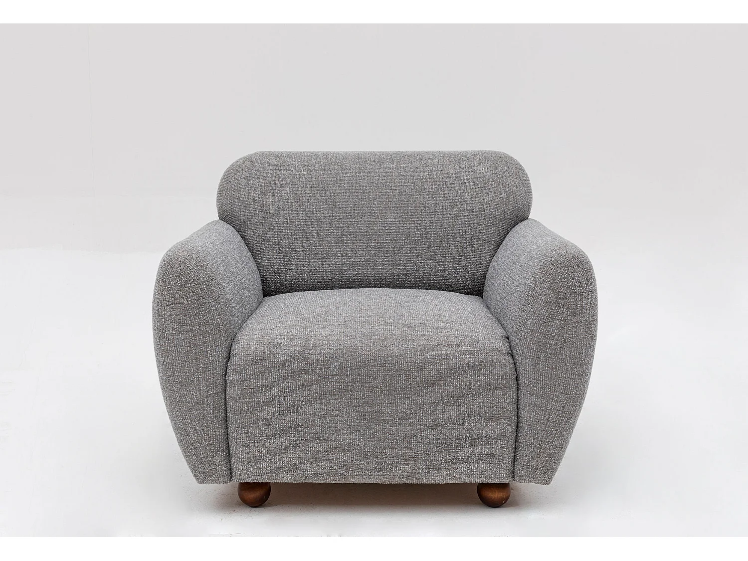 Fauteuil moderne tissu gris clair Kelly 90cm