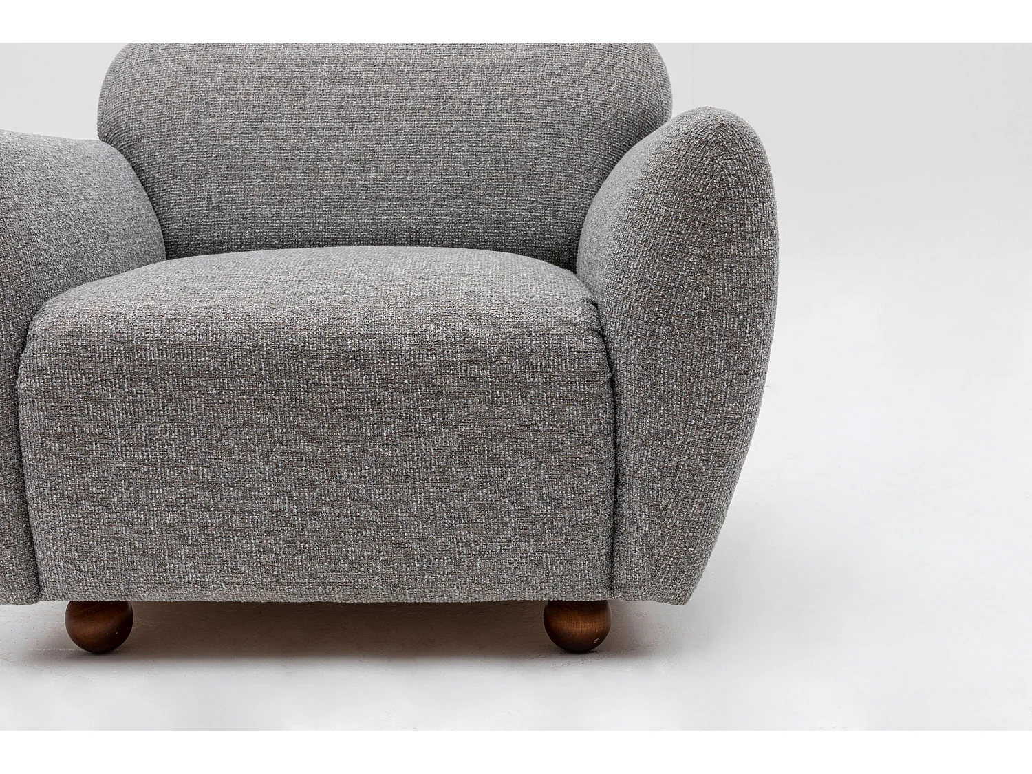 Fauteuil moderne tissu gris clair Kelly 90cm
