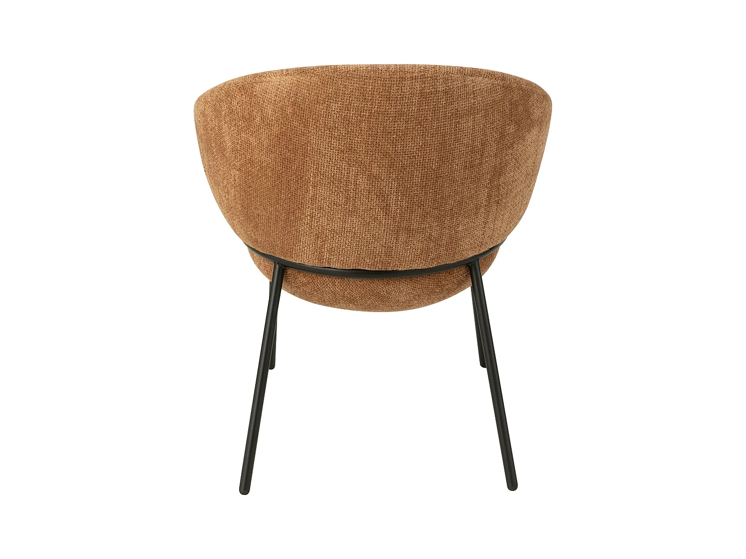 Lot de 2 fauteuils en tissu BOOBY – Structure en métal noir et design moderne-Terracotta