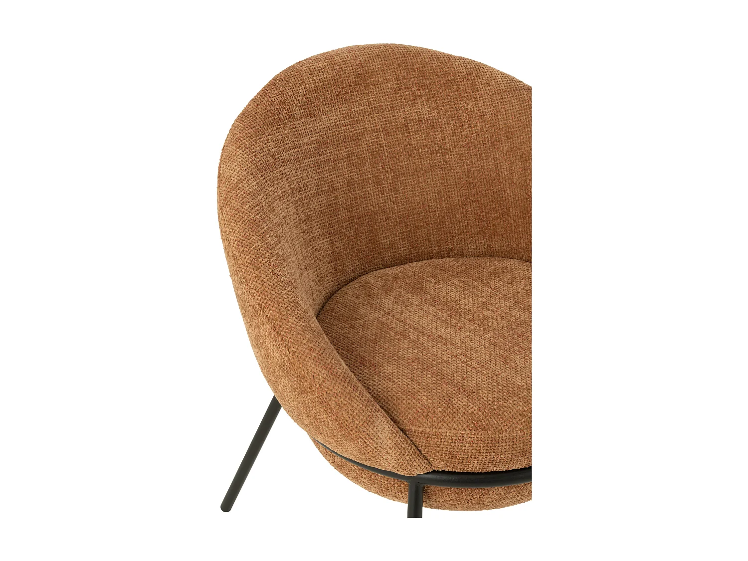 Lot de 2 fauteuils en tissu BOOBY – Structure en métal noir et design moderne-Terracotta
