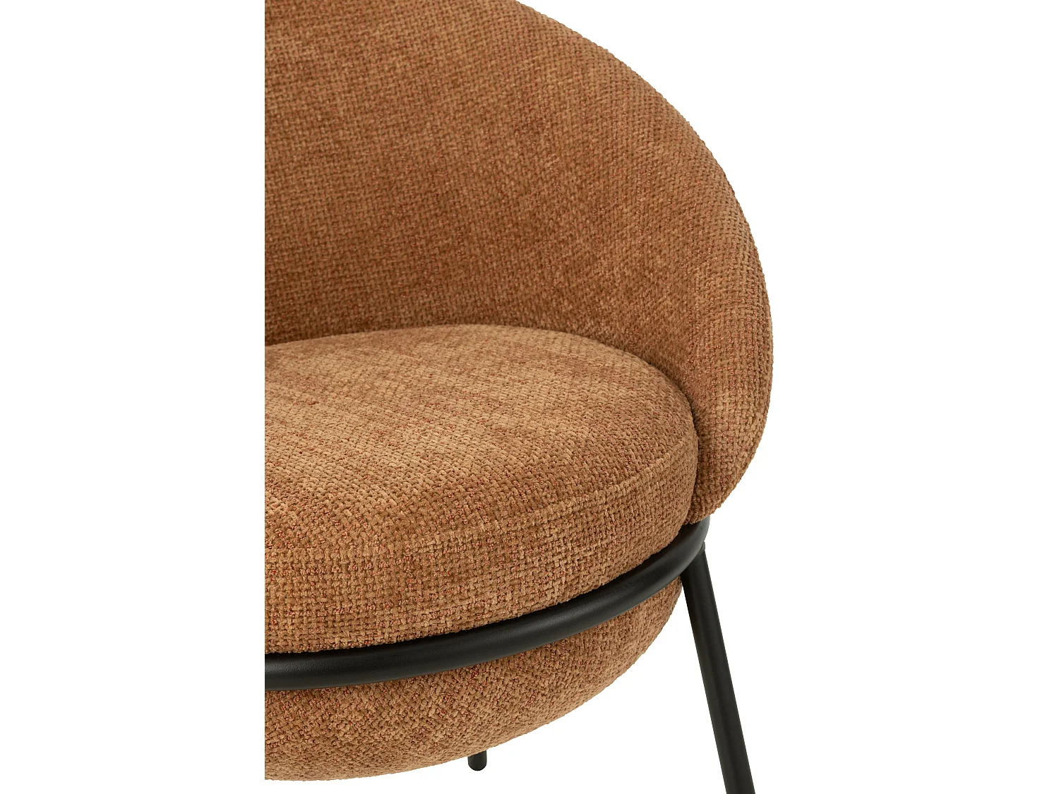 Lot de 2 fauteuils en tissu BOOBY – Structure en métal noir et design moderne-Terracotta