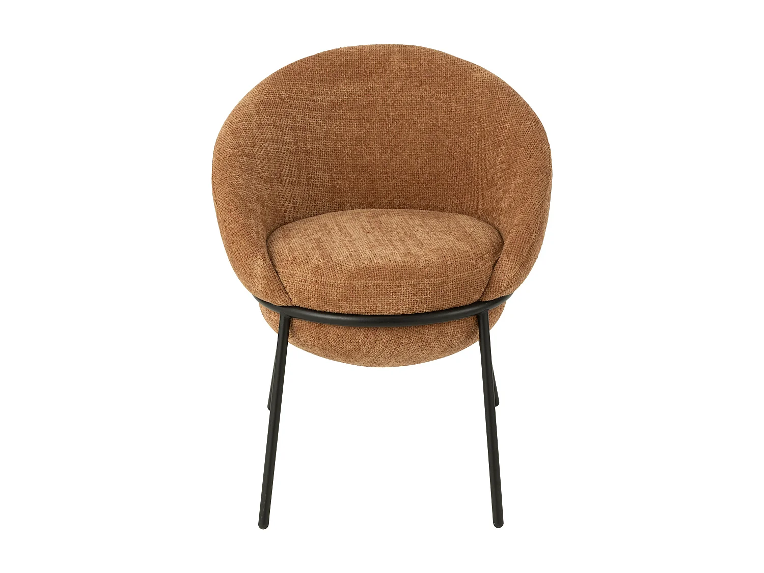 Lot de 2 fauteuils en tissu BOOBY – Structure en métal noir et design moderne-Terracotta