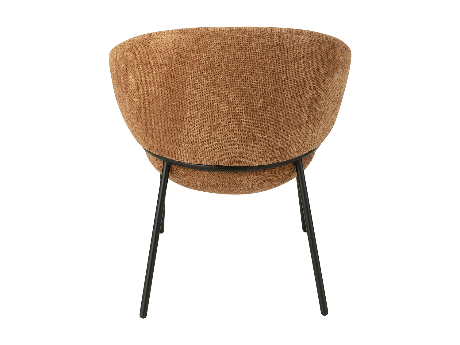 Lot de 2 fauteuils en tissu BOOBY – Structure en métal noir et design moderne-Terracotta