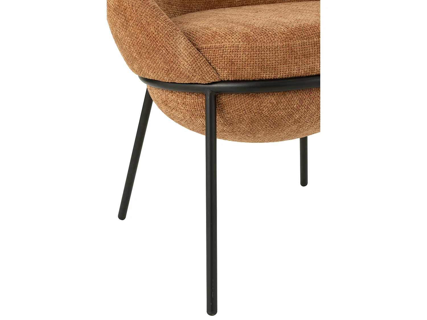 Lot de 2 fauteuils en tissu BOOBY – Structure en métal noir et design moderne-Terracotta