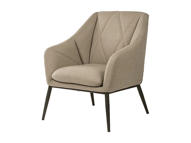 Fauteuil design tissu marron clair Kyto 66cm
