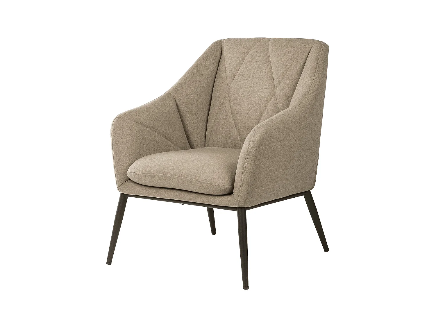 Fauteuil design tissu marron clair Kyto 66cm