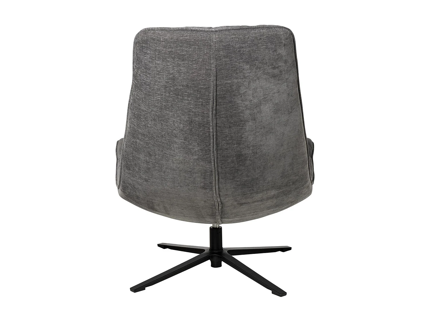Fauteuil assise large rotatif à 360º tissu gris foncé matelassé Farma 83cm